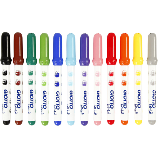 Filzstift, D 5 mm, Strichstärke 1-3 mm, Sortierte Farben, 12 Stk/ 1 Pck