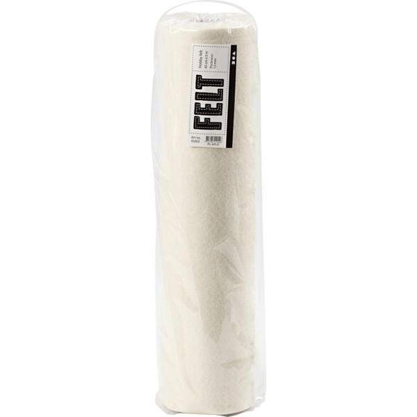 Bastelfilz, B 45 cm, Dicke 1,5 mm, 180-200 g, Naturweiß, 5 m/ 1 Rolle – Bild 3