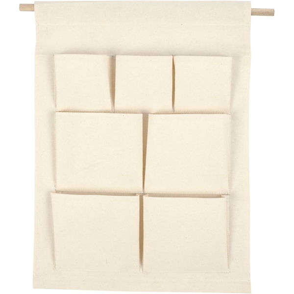Organizer-Taschen zum Aufhängen, H 46 cm, B 34 cm, Hellnatur, 1 Stk