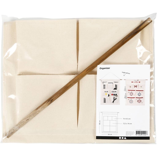 Organizer-Taschen zum Aufhängen, H 46 cm, B 34 cm, Hellnatur, 1 Stk – Bild 2
