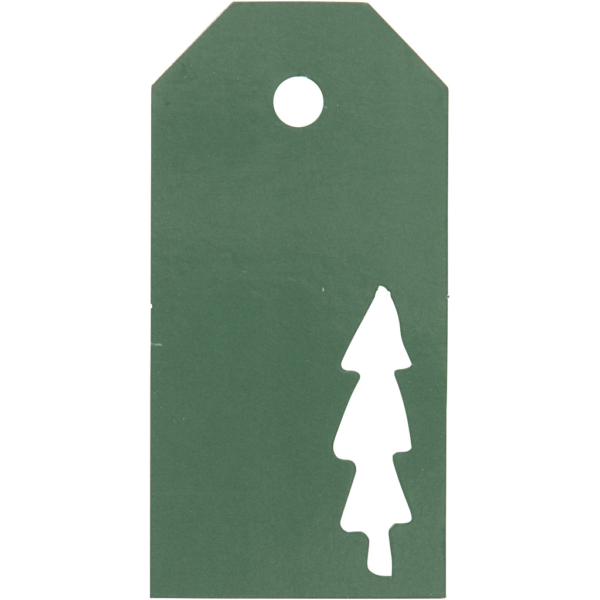 Geschenkanhänger, Größe 5x10 cm, 300 g, Grün, 15 Stk/ 1 Pck