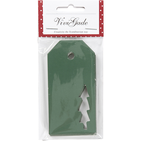 Geschenkanhänger, Größe 5x10 cm, 300 g, Grün, 15 Stk/ 1 Pck – Bild 2