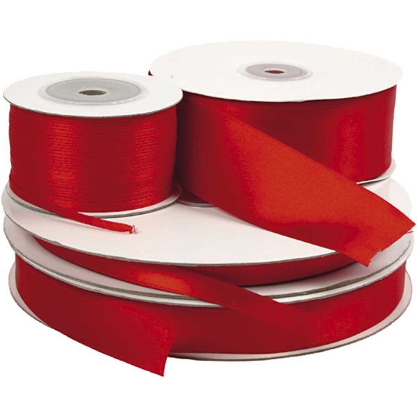 Satinband, B 3 mm, Rot, 100 m/ 1 Rolle – Bild 2
