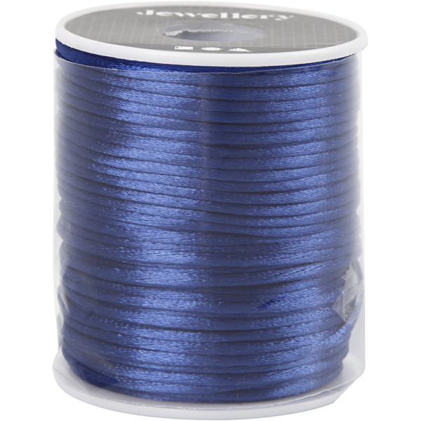 Satinband, Dicke 2 mm, Dunkelblau, 50 m/ 1 Rolle – Bild 2