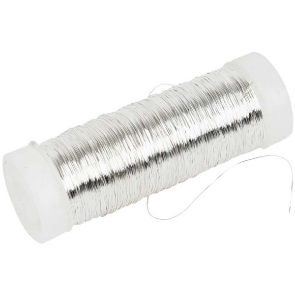 Silberdraht, Dicke 0,2 mm, Versilbert, 110 m/ 1 Rolle, 50 g – Bild 2