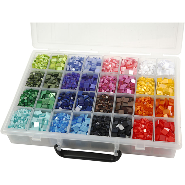 Mini-Mosaik, Größe 5x5+10x10 mm, Dicke 2 mm, 32x25 g/ 1 Pck – Bild 2