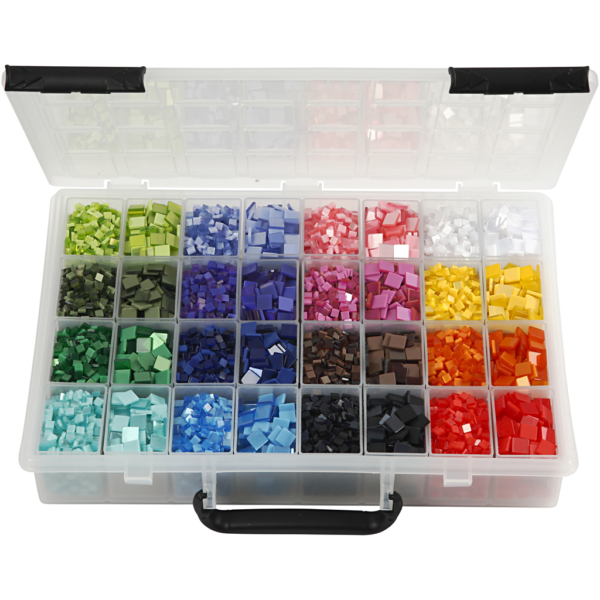 Mini-Mosaik, Größe 5x5+10x10 mm, Dicke 2 mm, 32x25 g/ 1 Pck – Bild 4