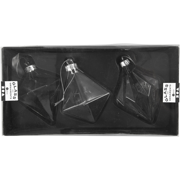 Glas-Elemente, H 9,6+9,8+10,5 cm, D 7+7,9+8 cm, Transparent, 3 Stk/ 1 Pck – Bild 2
