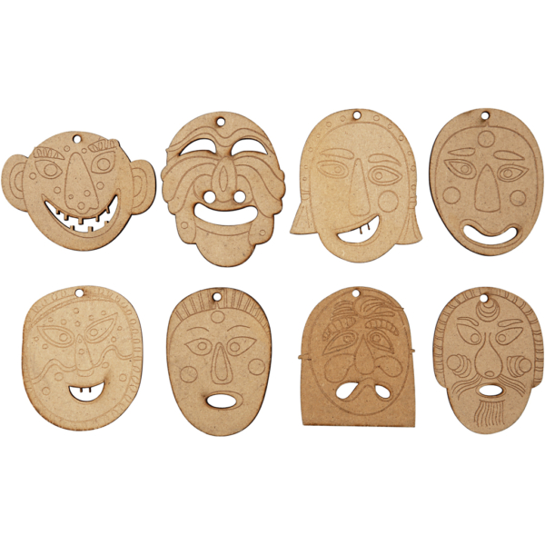 Masken-Anhänger, Größe 5,5-7 cm, Dicke 4 mm, 24 Stk/ 1 Pck – Bild 2