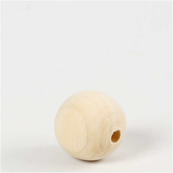 Holzperle, D 25 mm, Lochgröße 4,5 mm, 100 Stk/ 1 Pck – Bild 3