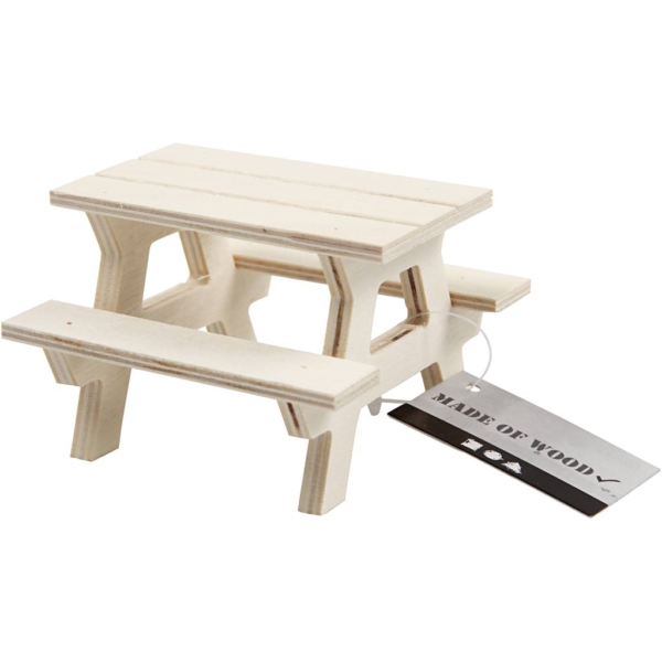 Picknick-Tisch mit Bank, H 5,5 cm, L 8 cm, 1 Stk – Bild 4
