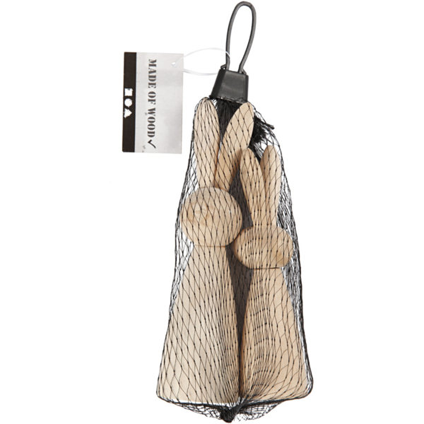 Holzhasen, H 12+14 cm, T 3,5+4 cm, 2 Stk/ 1 Pck – Bild 2