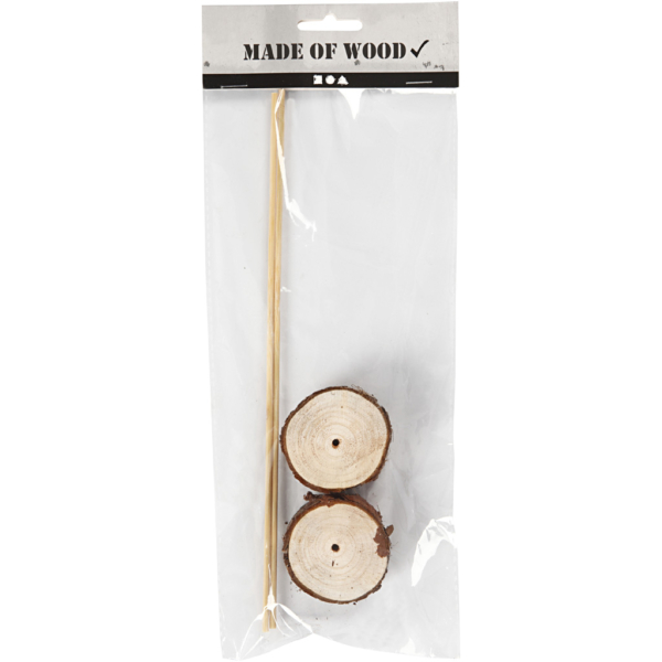 Holzfüße mit Stab, H 3 cm, D 5 cm, 2 Set/ 1 Pck – Bild 2