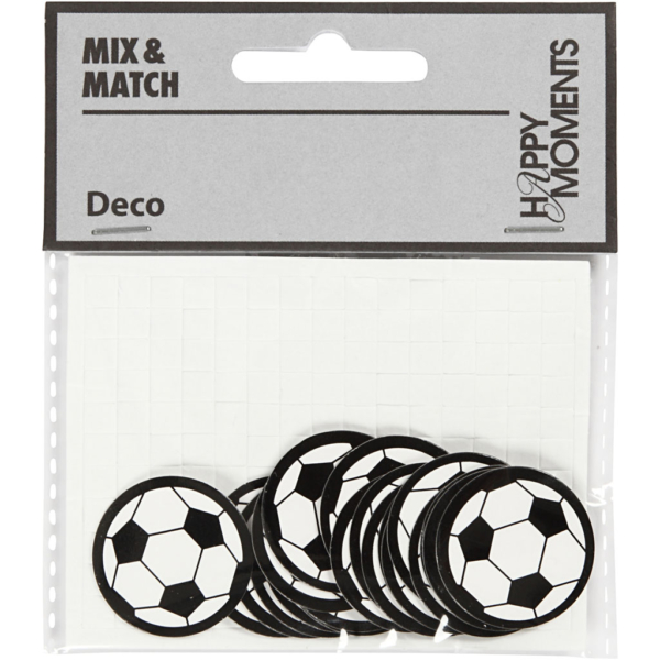 Stanzfigur aus Pappe, Fußball, D 25 mm, Weiß/Schwarz, 20 Stk/ 1 Pck – Bild 2