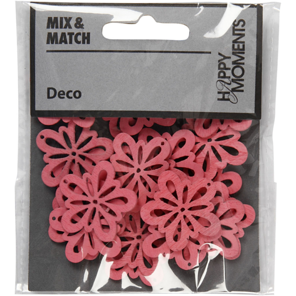 Blume, D 27 mm, Dicke 1,7 mm, Rosa, 20 Stk/ 1 Pck – Bild 2