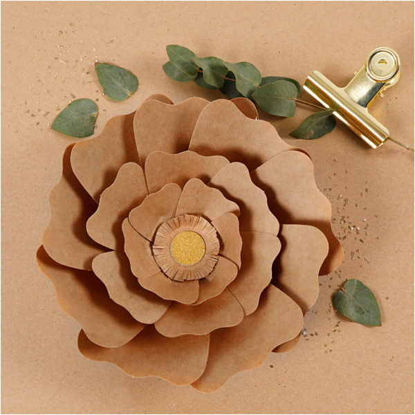Papierblumen, D 15+25 cm, Natur, 2 Stk/ 1 Pck – Bild 8