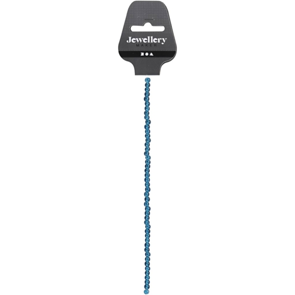 Glasperlen, D 4 mm, Lochgröße 1 mm, Türkis, 45 Stk/ 1 Pck – Bild 2
