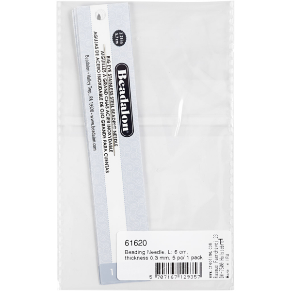 Perlnadel, L 6 cm, Dicke 0,3 mm, 5 Stk/ 1 Pck – Bild 3