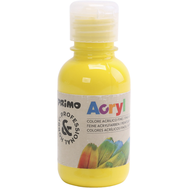 PRIMO Acrylfarbe in ausgezeichneter Qualität, Primärgelb, 125 ml/ 1 Fl.
