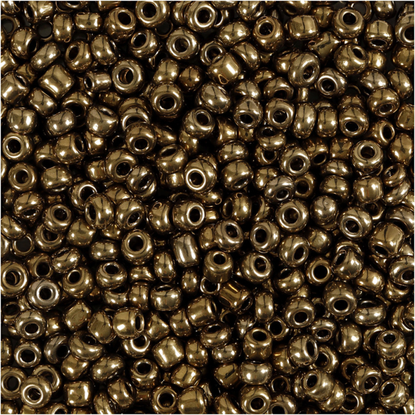Rocailleperlen, D 3 mm, Größe 8/0 , Lochgröße 0,6-1,0 mm, Bronze, 25 g/ 1 Pck