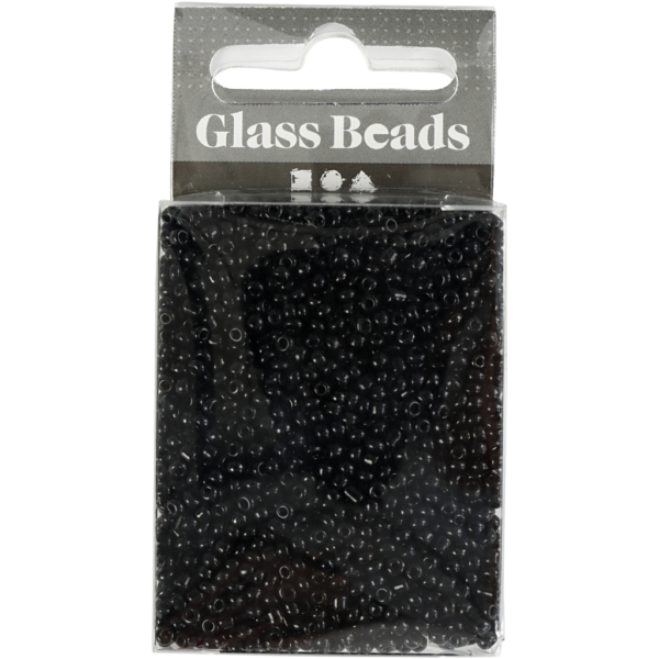 Rocailleperlen, D 2 mm, Größe 12/0 , Lochgröße 0,8 mm, Schwarz, 25 g/ 1 Pck – Bild 2