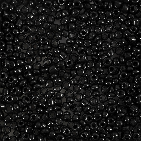 Rocailleperlen, D 2 mm, Größe 12/0 , Lochgröße 0,8 mm, Schwarz, 25 g/ 1 Pck – Bild 3