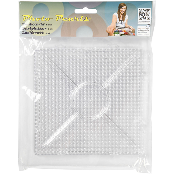 Photo Pearls Steckplatte, Großes Quadrat, Größe 15x15 cm, Transparent, 2 Stk/ 1 Pck – Bild 2