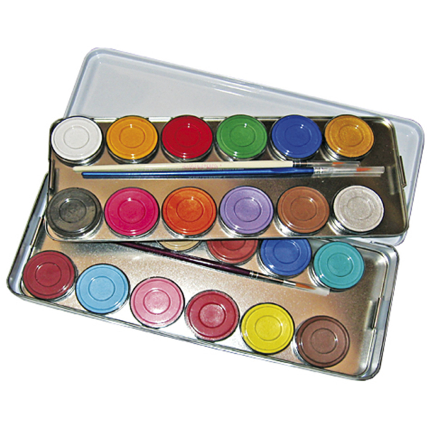 Eulenspiegel Gesichtsschminke, Sortierte Farben, 24 Farbe/ 1 Set – Bild 2