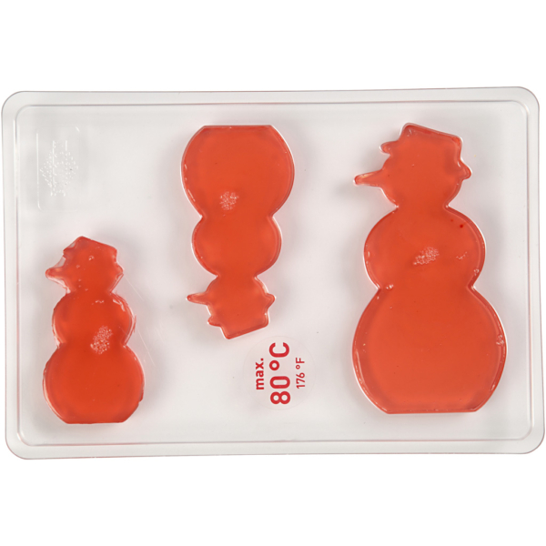 Giessform, Schneemann, H 6+8+10 cm, T 9 mm, Größe 14,9x22 cm, 1 Stk – Bild 4