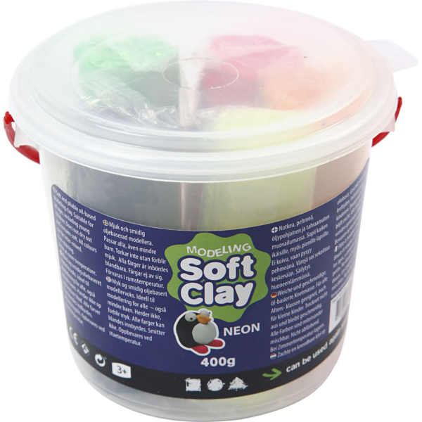 Knetmasse, H 9,5 cm, Neonfarben, 400 g/ 1 Eimer – Bild 4