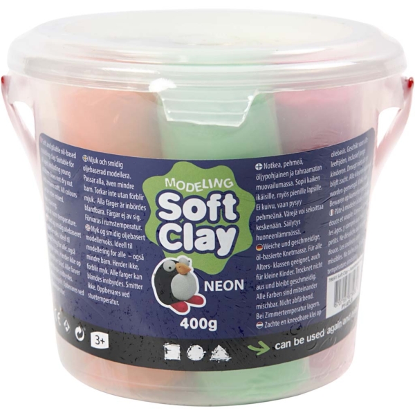 Knetmasse, H 9,5 cm, Neonfarben, 400 g/ 1 Eimer – Bild 5