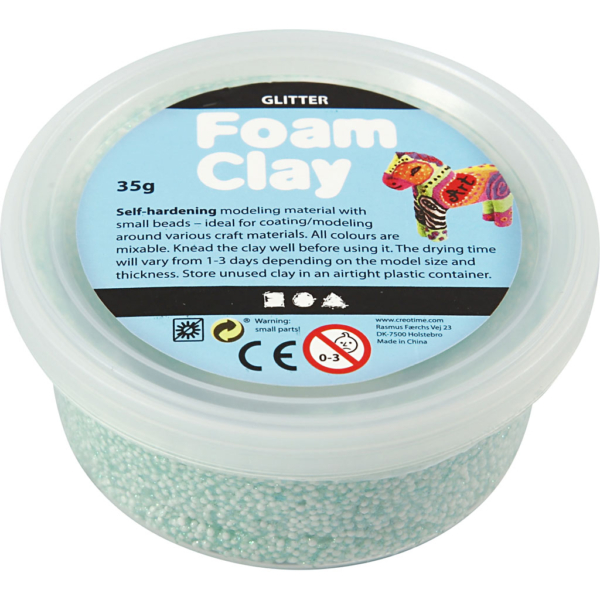 Foam Clay® , Glitter, Hellgrün, 35 g/ 1 Dose