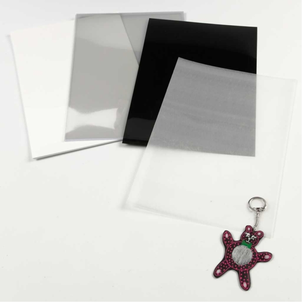 Plastikschrumpfplatten, 20x30 cm, Dicke 0,3 mm, Mattweiß, 10 Bl./ 1 Pck – Bild 3