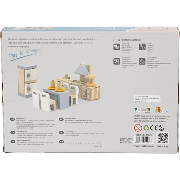 VIGA Puppenhausmöbel, Küche, Größe 2x2x7,5 cm, 9 Teile/ 1 Set – Bild 4