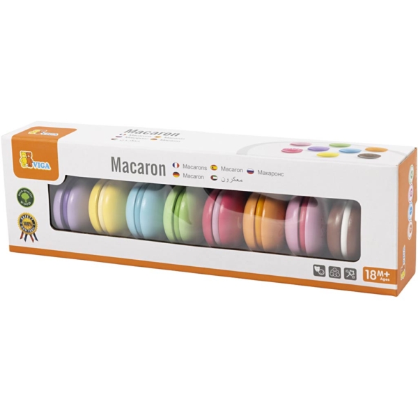 VIGA Holz-Macarons, Größe 4.5 cm, 8 Stk/ 1 Pck – Bild 2