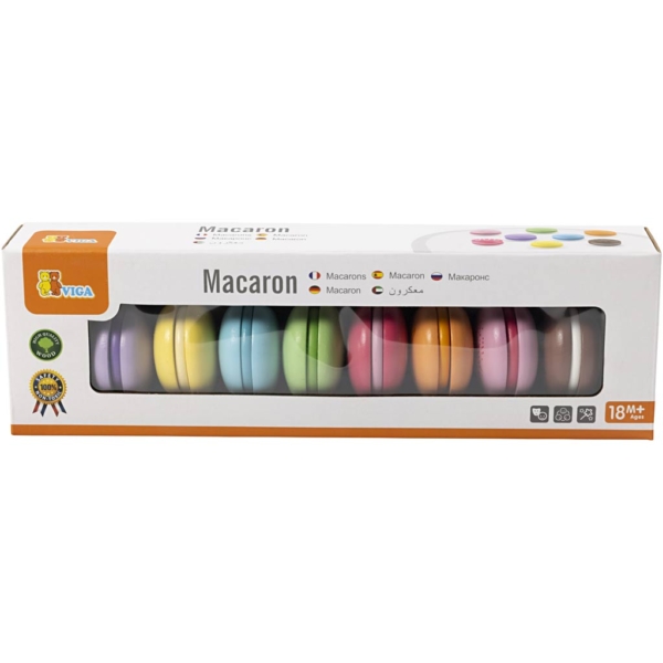 VIGA Holz-Macarons, Größe 4.5 cm, 8 Stk/ 1 Pck – Bild 3