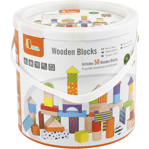 VIGA Holzblöcke, Größe 3 cm, 50 Teile/ 1 Set – Bild 3