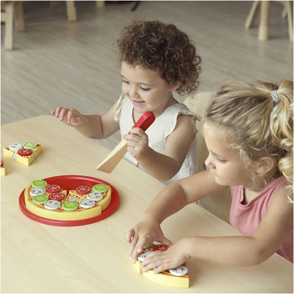VIGA Spielholzpizza, Größe 23x3,5 cm, 1 Stk – Bild 4