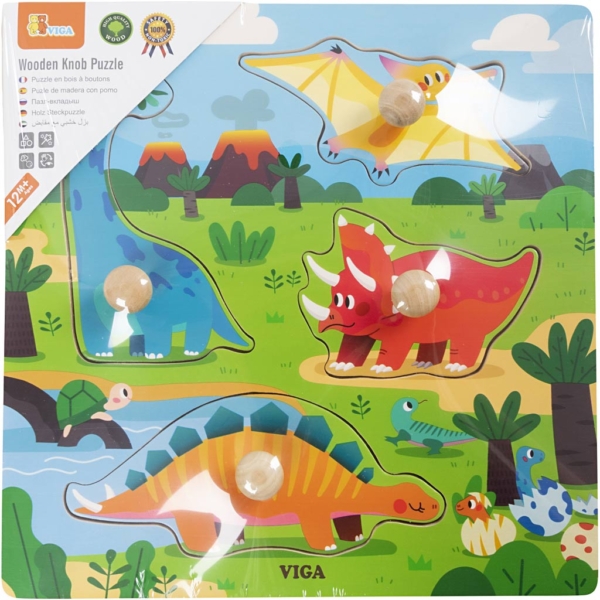 VIGA Kinder-Puzzle mit Knöpfen, H 26 mm, L 22 cm, 1 Stk – Bild 2