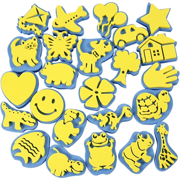 Moosgummi-Stempel, H 6-8 cm, 24 Stk/ 1 Pck – Bild 2