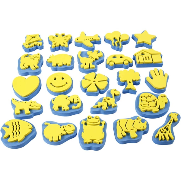Moosgummi-Stempel, H 6-8 cm, 24 Stk/ 1 Pck – Bild 3