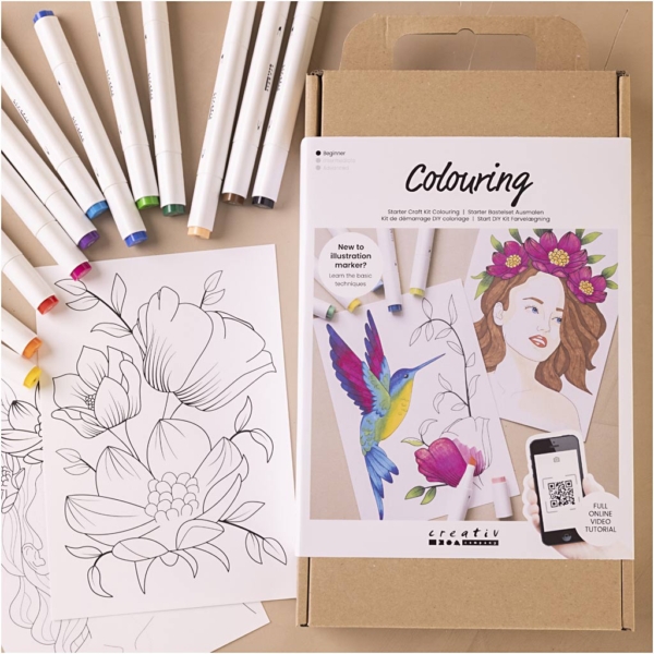 Starter Kreativ Set Ausmalen, Zeichenmarker, 1 Pck