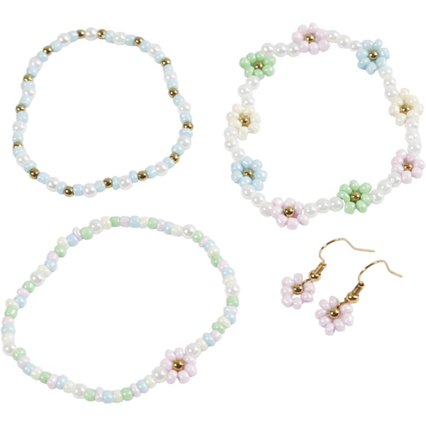 Mini Kreativ Set Schmuck, Elastisches Armband, Ohrring, 1 Pck – Bild 3