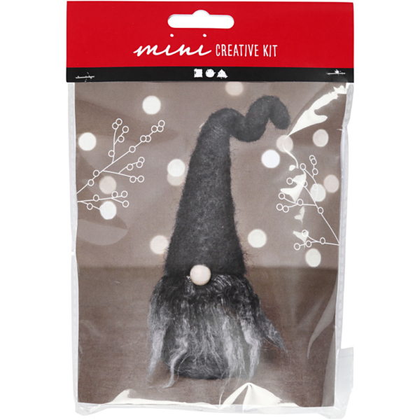 Mini Kreativ Set, Weihnachtswichtel, H 13 cm, Grau Melange, 1 Pck – Bild 2