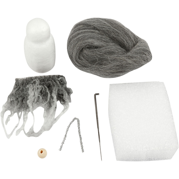 Mini Kreativ Set, Weihnachtswichtel, H 13 cm, Grau Melange, 1 Pck – Bild 3