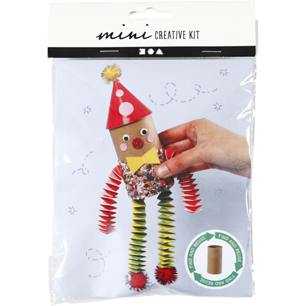 Mini Kreativ Set, Clown aus einer Papprolle, 1 Pck – Bild 2