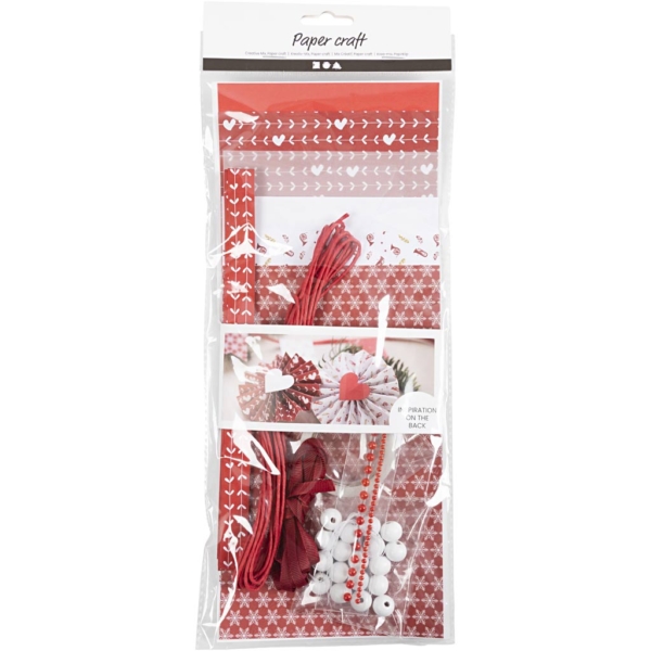 Kreativ-Mix, Papierausschnitt, Rot, Weiß, 1 Pck