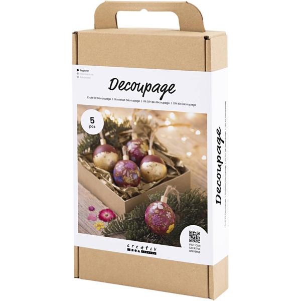 Kreativ Set Découpage, Gepresste Blumen, Weihnachtsrot, 1 Pck – Bild 3