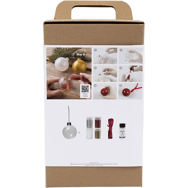 Kreativ Set Weihnachtskugeln, Glitter, 1 Pck – Bild 2