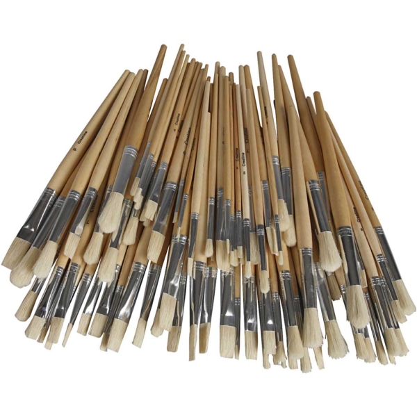Nature Line Pinsel, Nr. 1+2+3+4+5+6+7+8+9+10, L 19,5-23 cm, B 4-17 mm, Flach,rund, 80 Stk/ 1 Pck – Bild 3